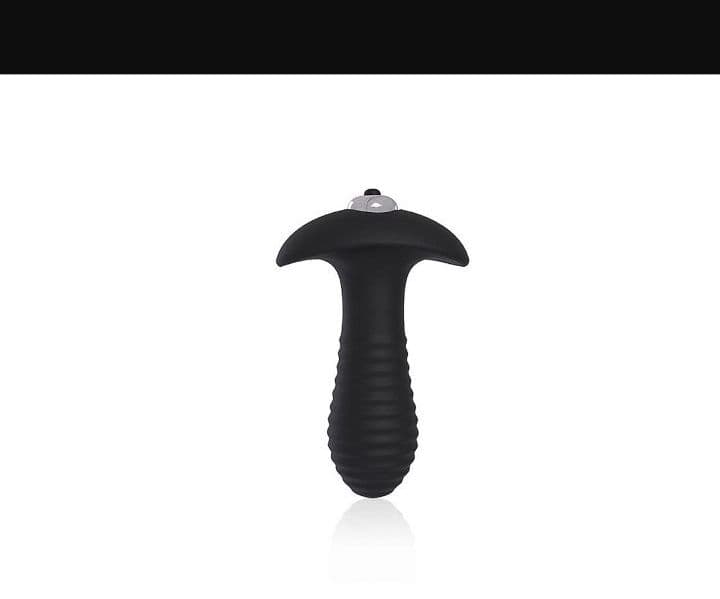 Plug anal emborrachado Spiral com vibrador - Importado.