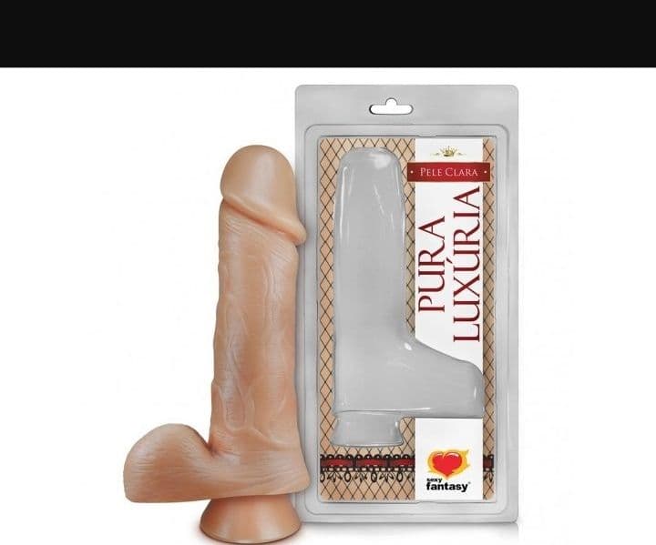Prótese 18 x 4,5 cm com Escroto e Ventosa - Sexy Fantasy