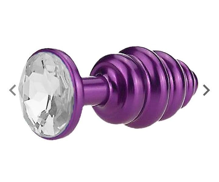 (RY025B) Plug Anal de Metal preto Espiral - Tamanho P