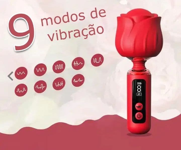 Vibrador em formato de rosa.