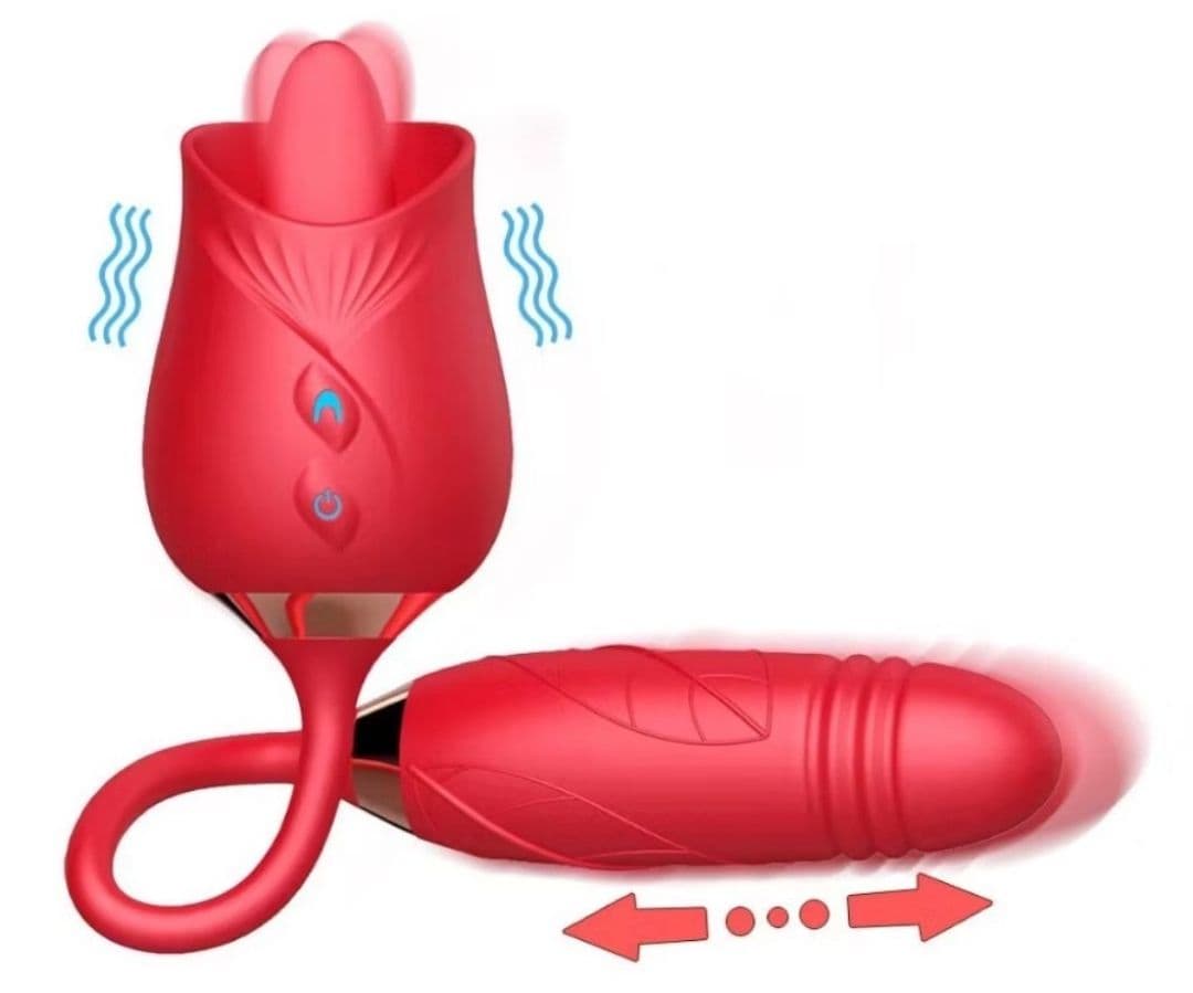 Vibrador feminino em formato de rosa oral e vaginal mamilo sucção de ponto G